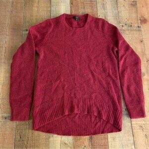 J. Crew Womens XS Red Alpaca Wool Blend Ribbed Sweater